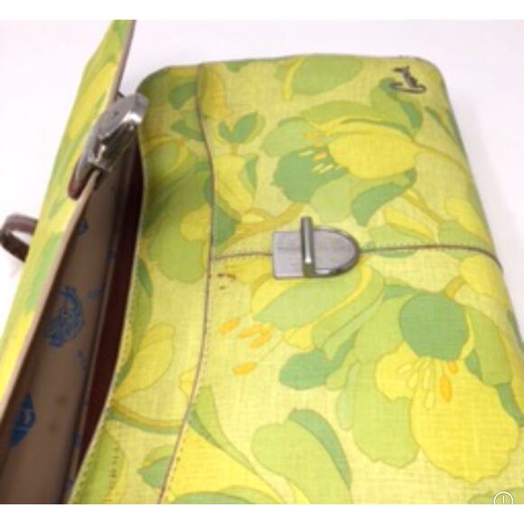 Consuela Live In Color Chartreuse Vintage Satchel Handbag Briefcase Style Bag - Picture 4 of 5